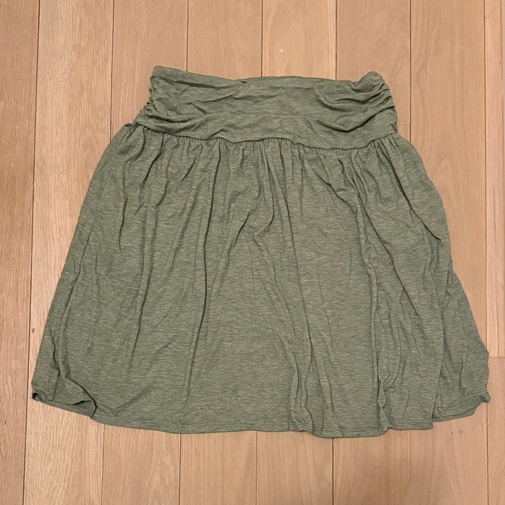 NWT, HALARA Olive Green Gathered Waist A-Line Skirt, Size XL - Picture 4 of 6